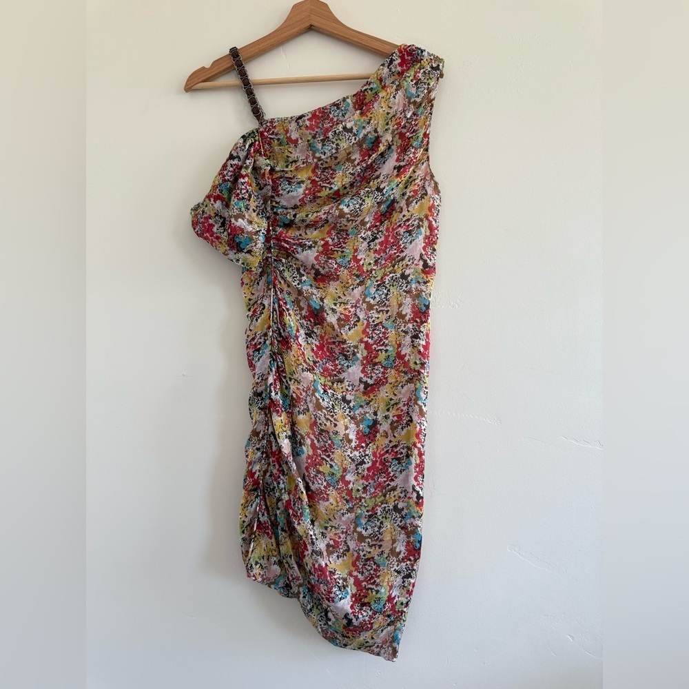 Catherine Malandrino silk Floral Mini Dress zipper size 2